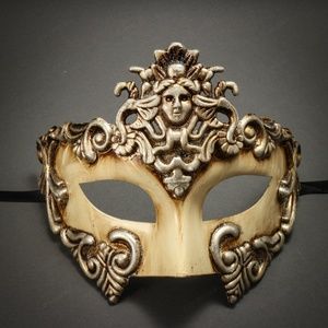Roman Greek Metallic Venetian Masquerade Mask